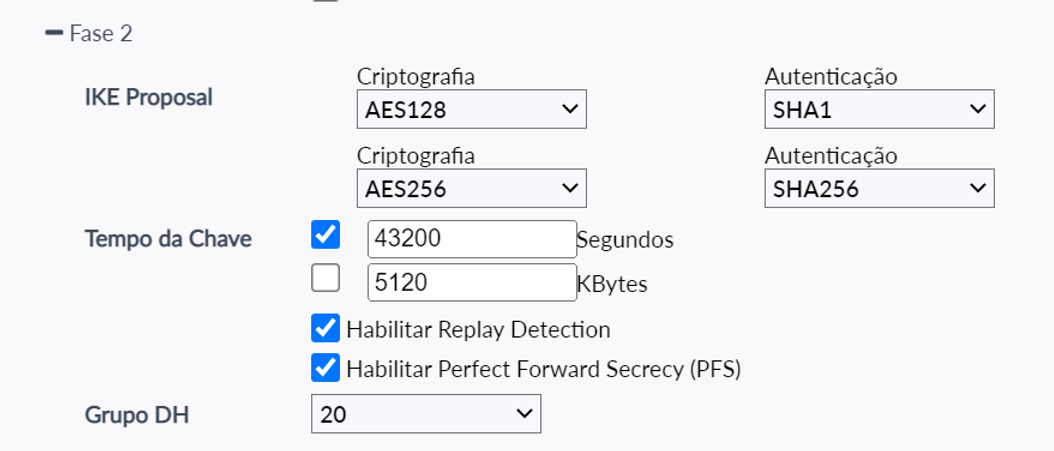 Configuração da fase 2 no FortiClient